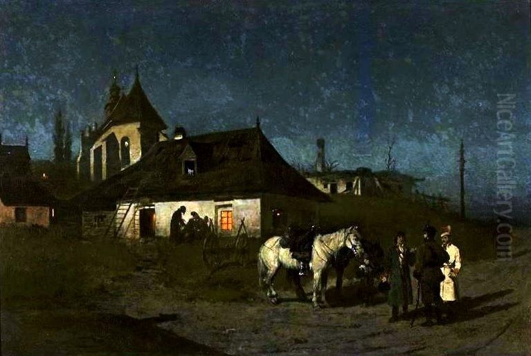 Insurgents at night Oil Painting by Maksymilian Gierymski