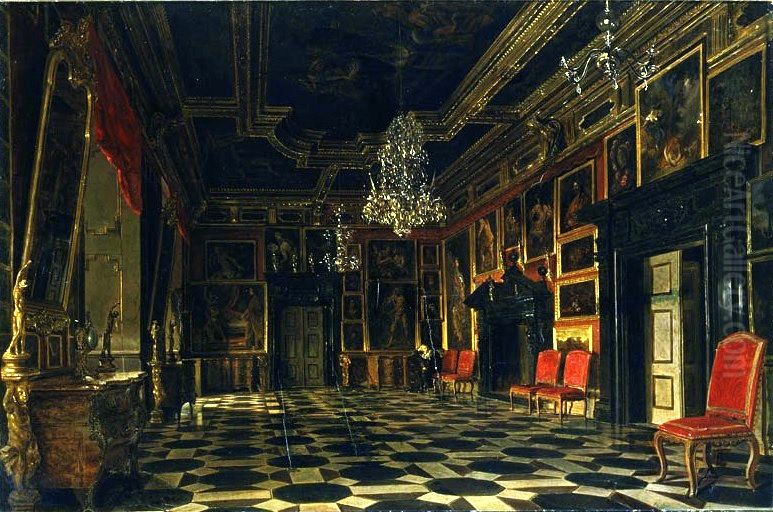 Interior of the palace in Pidhirtsi Oil Painting by Aleksander Gryglewski