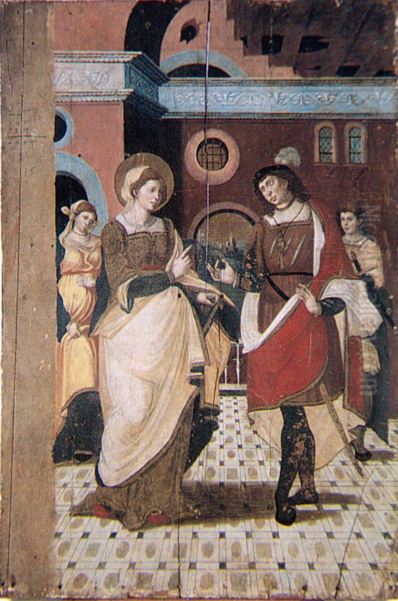 Retaule renaixentista de Santa Agnes de Malanyanes Oil Painting by Jaume Forner