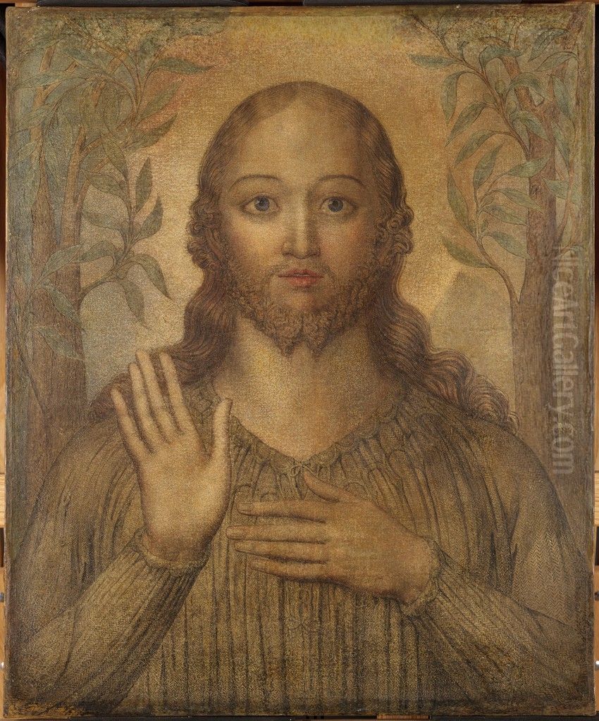 Christ Blessing Oil Painting by William Blake