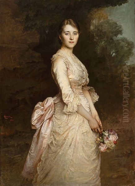 Portrait of Karolina Janina Leonia Wereszczakowa. Oil Painting by Leopold Horovitz
