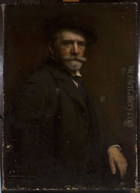 Self-portrait Oil Painting by Leopold Horovitz Self-portrait Oil Painting by Leopold Horovitz