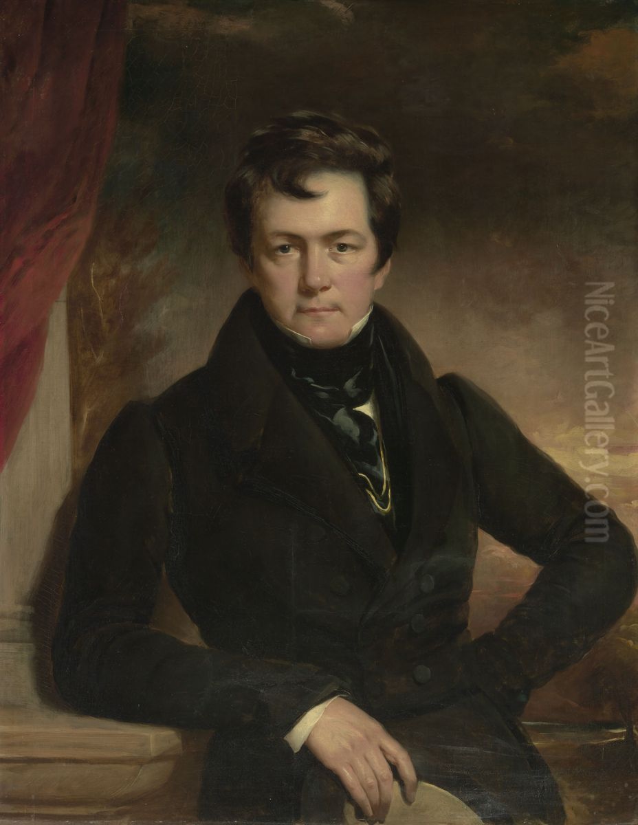 Portrait of Charles Frederick Schlaberg, London, 1827 Oil Painting by Thomas Phillips
