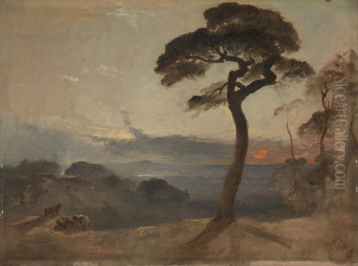 Hampstead Heath, Sunset Oil Painting by Francis Danby