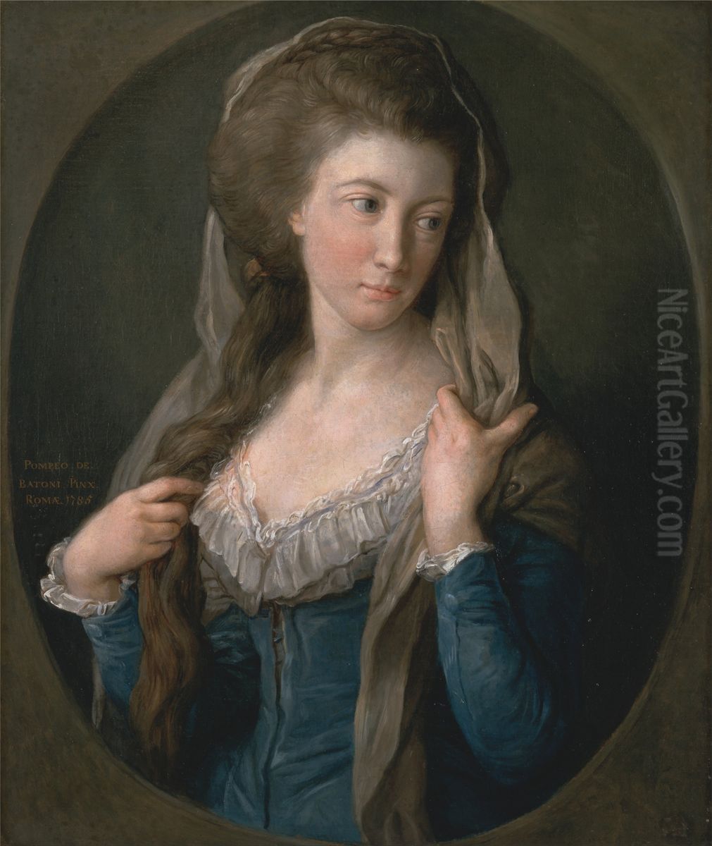 Portrait of a Woman, traditionally identified as Margaret Stuart, Lady Hippisley Oil Painting by Pompeo Batoni