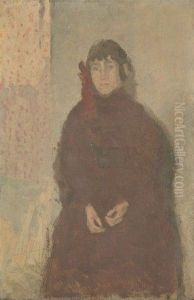 Young Woman in Mulberry Dress
