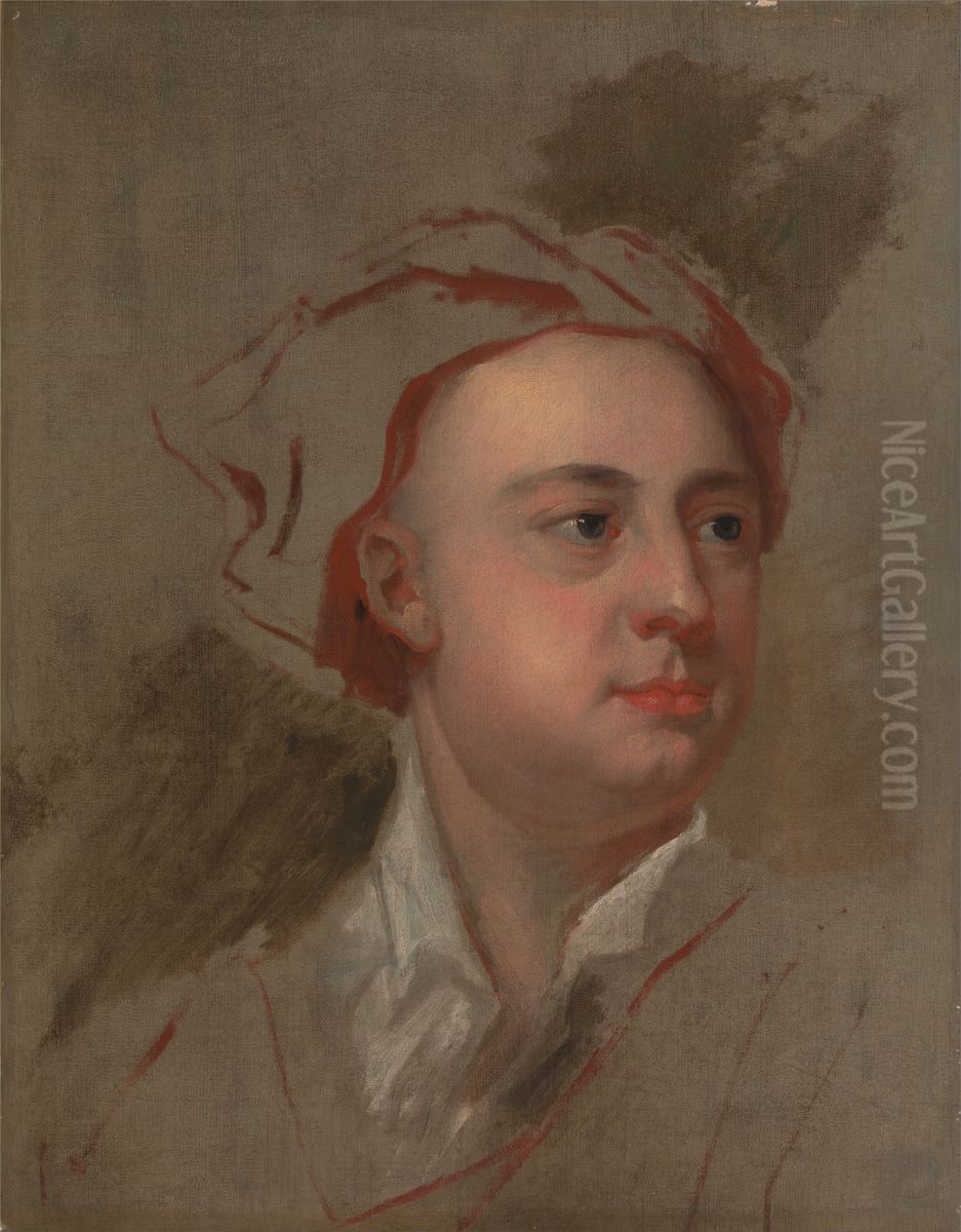 An Unfinished Study of the Head of James Thomson Oil Painting by William Aikman