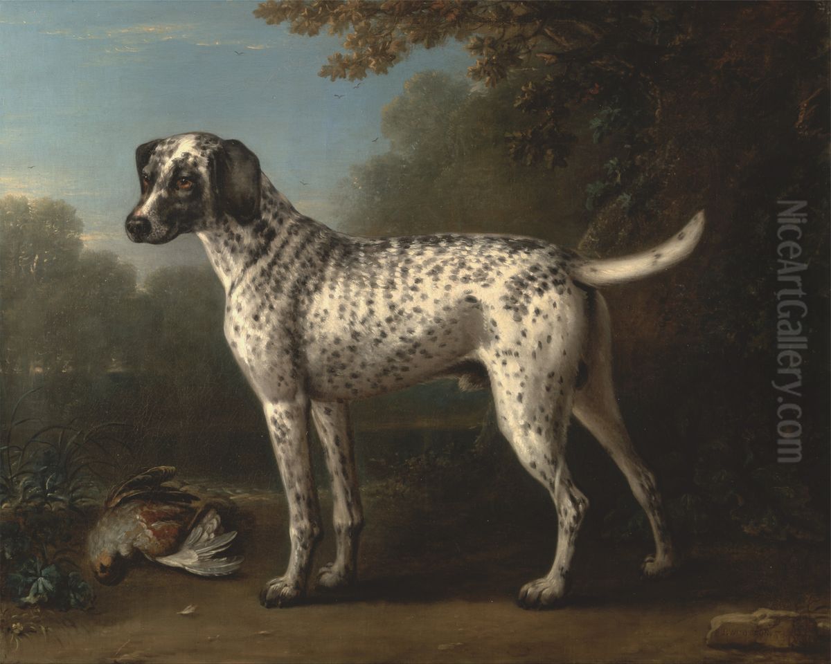 A Grey Spotted Hound Oil Painting by John Wootton