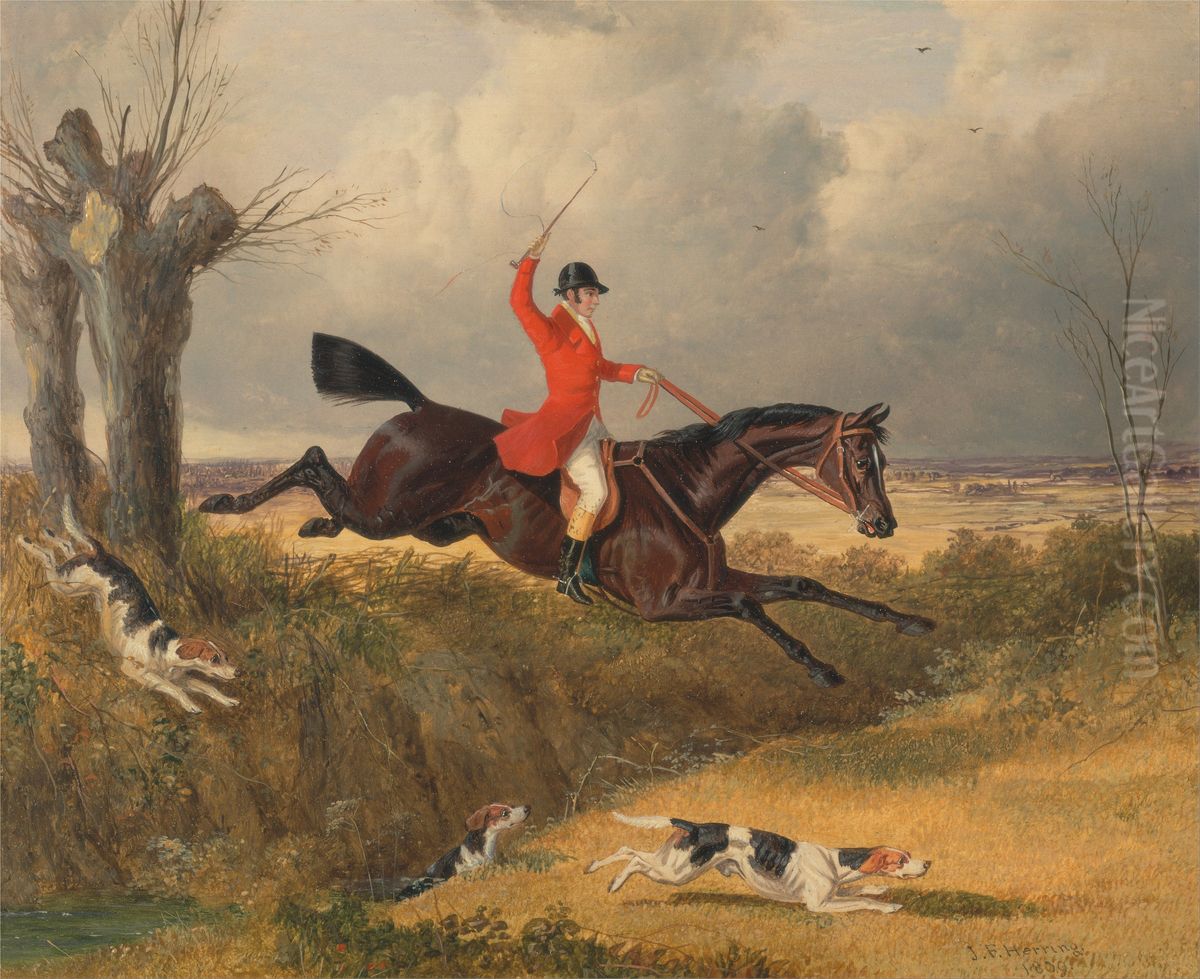 Clearing a Ditch Oil Painting by John Frederick Herring, Sr.