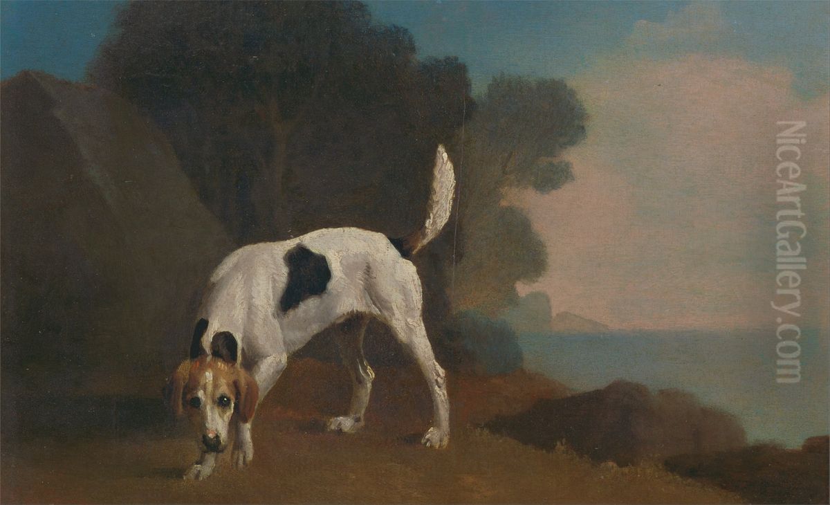 Foxhound Oil Painting by George Stubbs