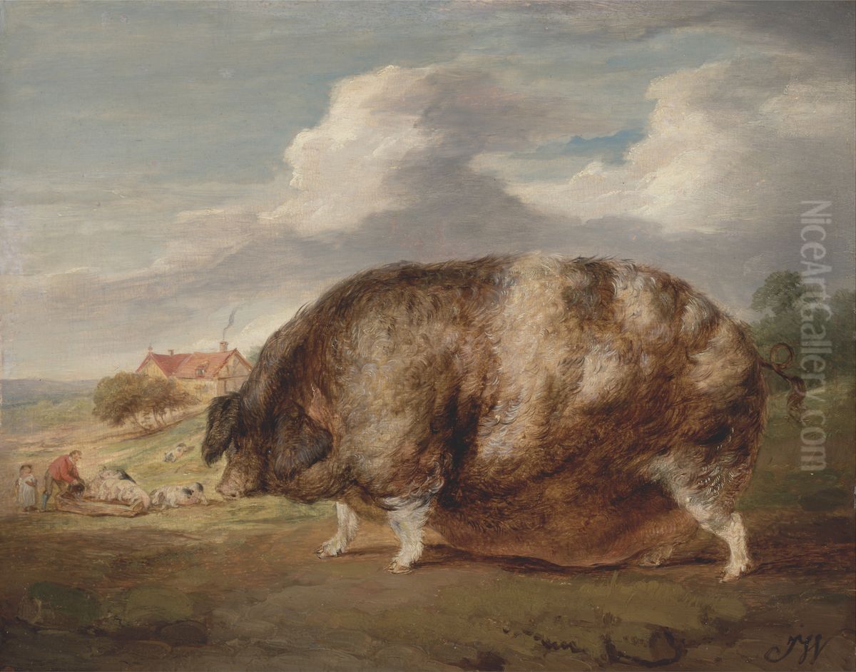 Gloucestershire Old Spot Oil Painting by James Ward