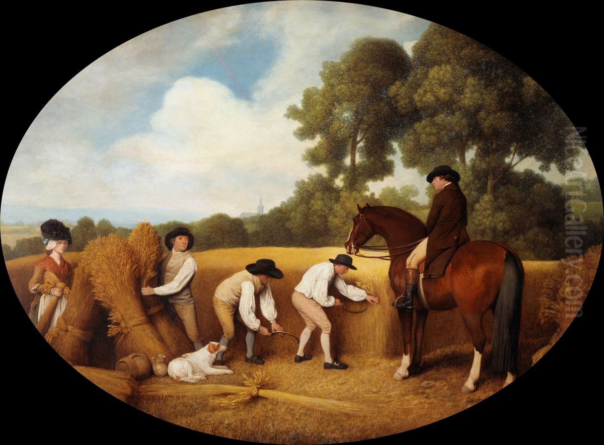 Reapers Oil Painting by George Stubbs