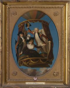 Captain Vincenzo Lunardi with his Assistant George Biggin, and Mrs. Letitia Anne Sage, in a Balloon