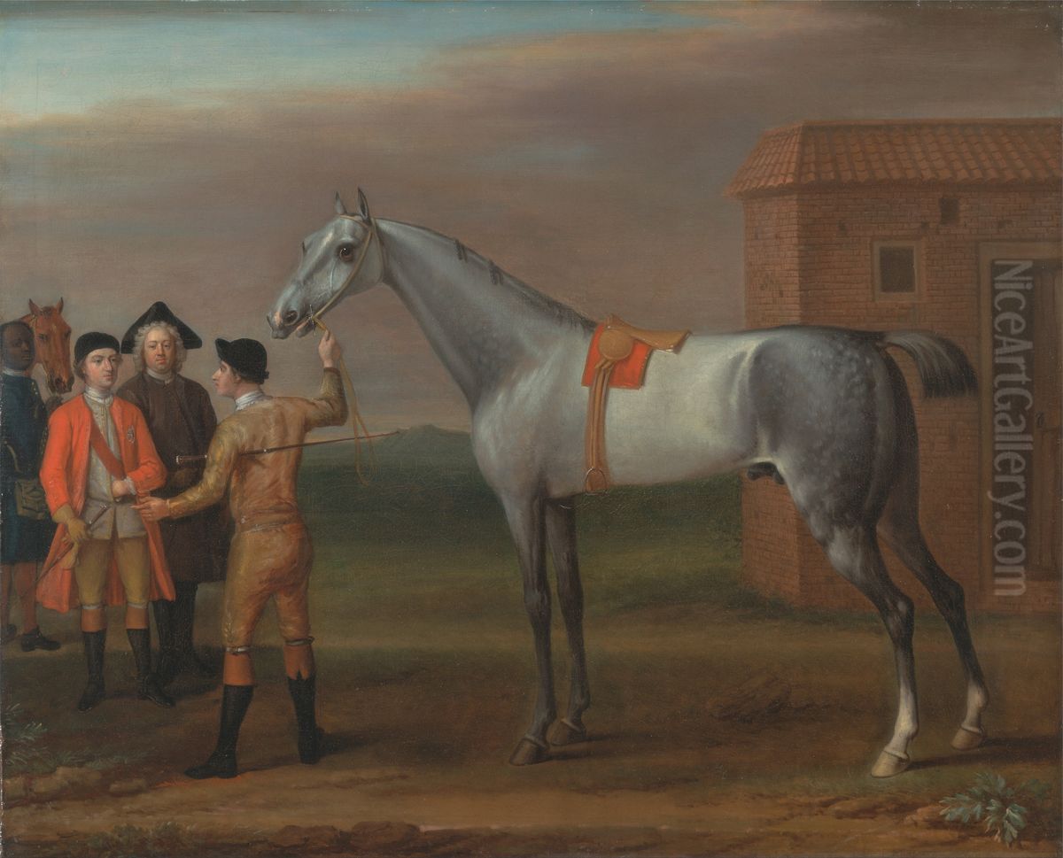 Lamprey, with His Owner Sir William Morgan, at Newmarket Oil Painting by John Wootton