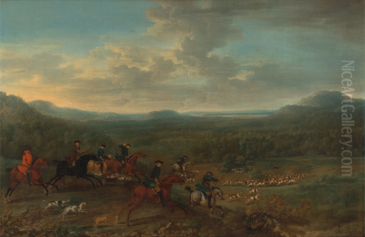 A Fox Hunt Oil Painting by John Wootton