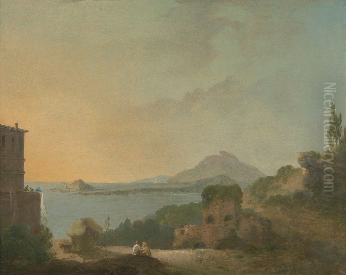 Cicero's Villa and the Gulf of Pozzuoli Oil Painting by Richard Wilson