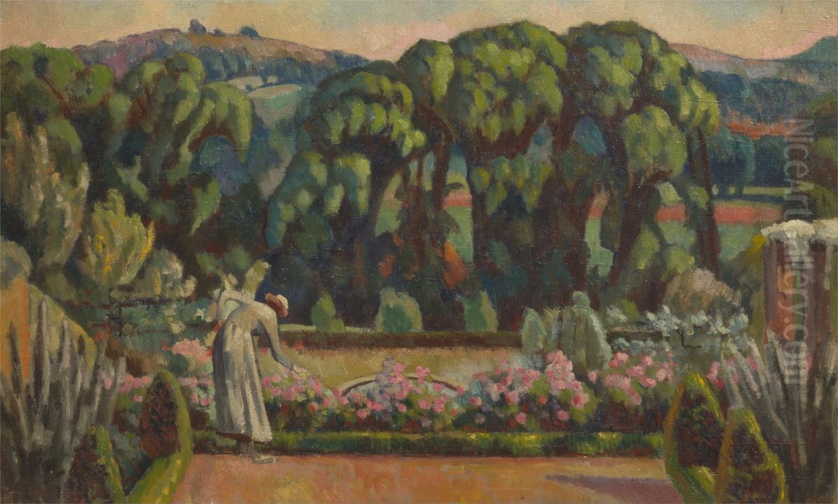 The Artist's Garden at Durbins, Guildford Oil Painting by Roger Fry