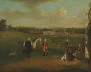 Leak Okeover, Rev. John Allen and Captain Chester at Okeover Hall, Staffordshire