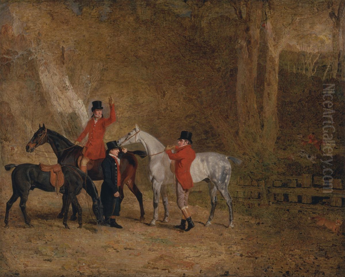 Foxhunting Scene Oil Painting by Benjamin Marshall