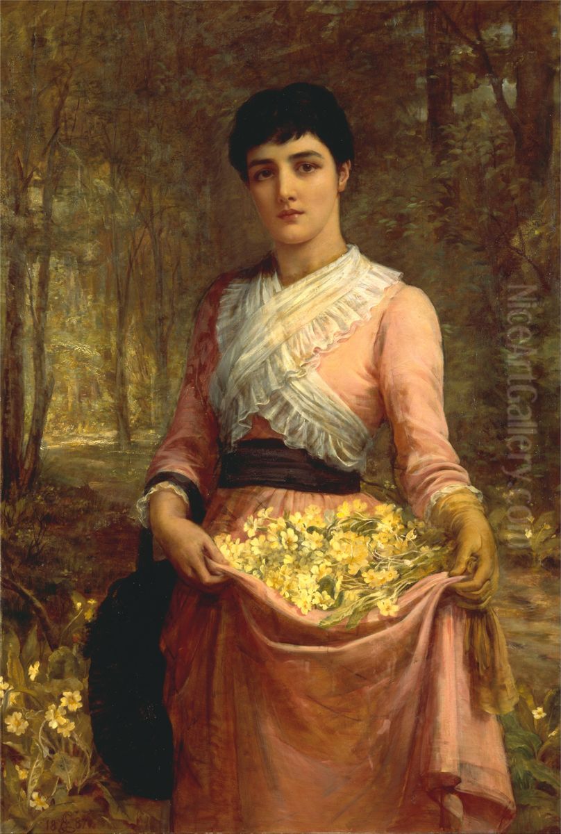The Primrose Oil Painting by Edwin Longsden Long