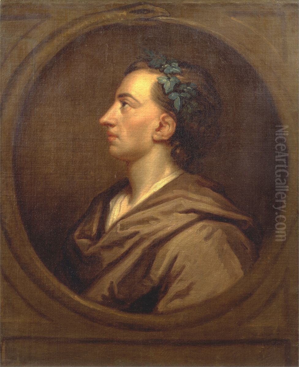 Alexander Pope Profile, Crowned with Ivy Oil Painting by Godfrey Kneller