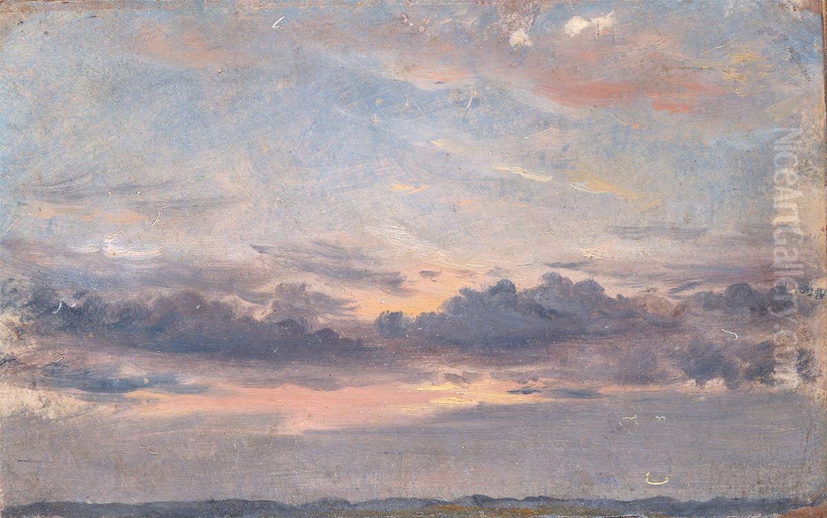 A Cloud Study, Sunset Oil Painting by John Constable