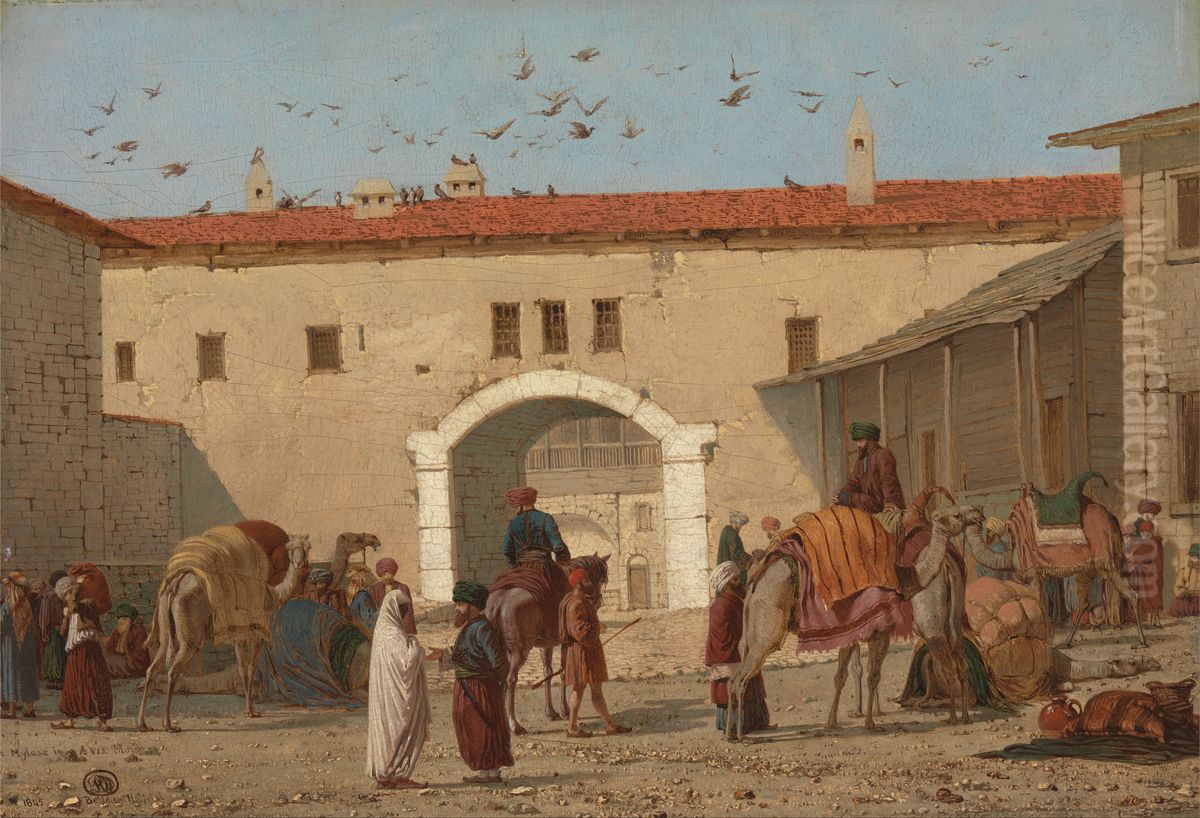 Caravanserai at Mylasa in Asia Minor Oil Painting by Richard Dadd