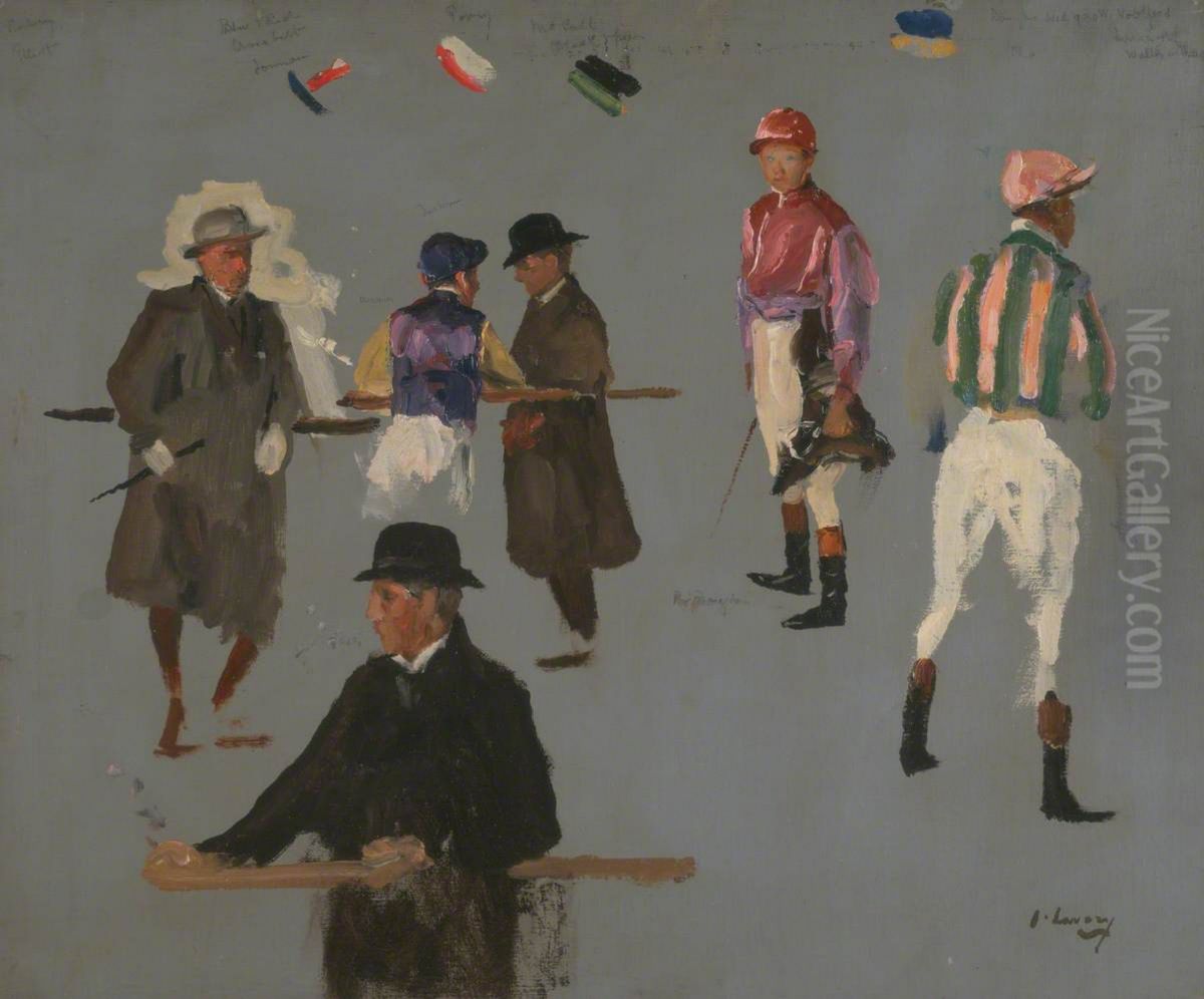 Jockeys and Owners at Epsom Oil Painting by John Lavery