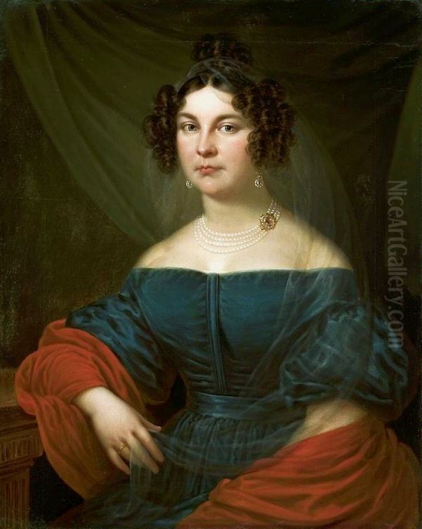 Portrait of Julia Wieman Oil Painting by Franciszek Ksawery Lampi