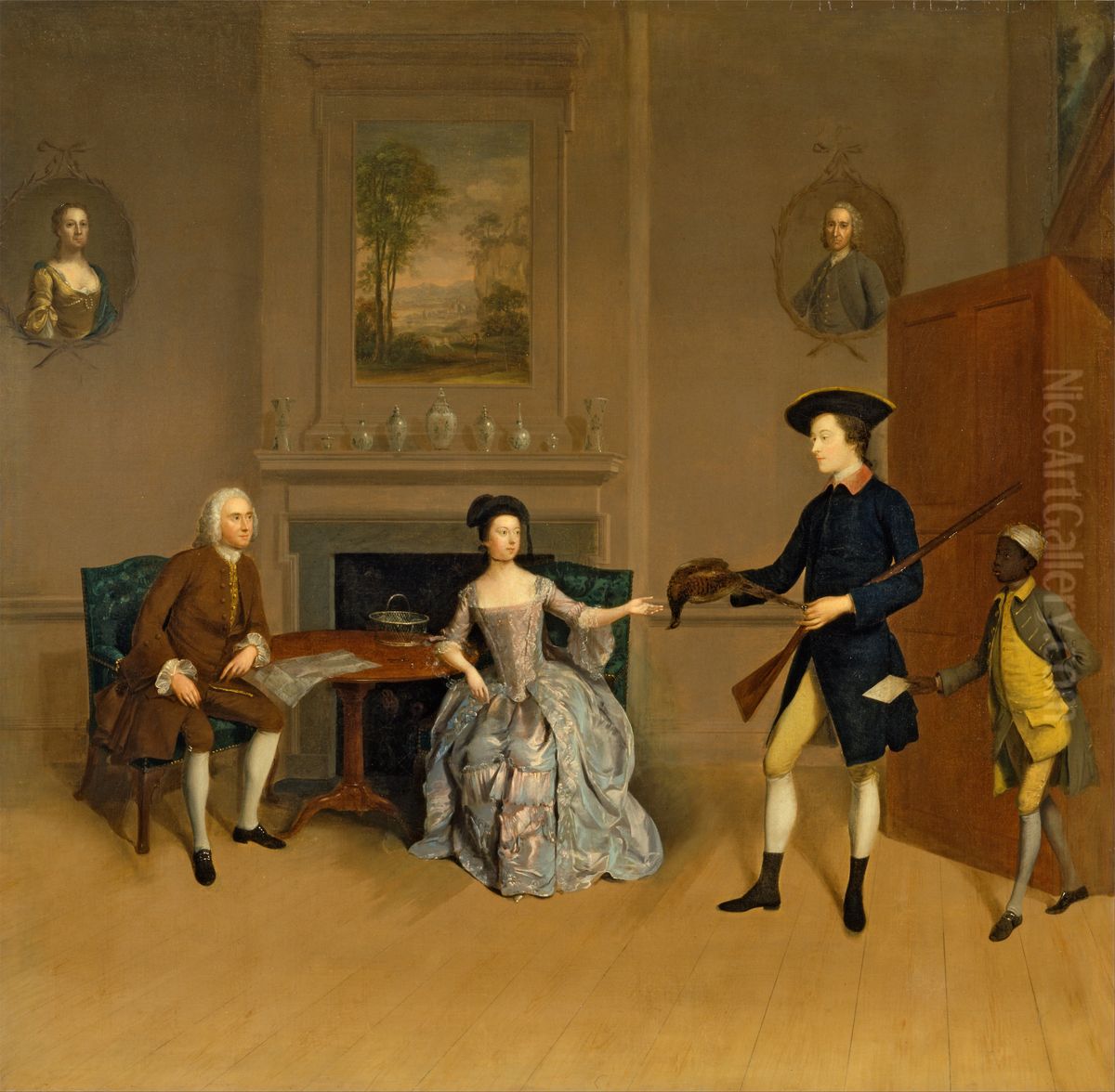 John Orde, His Wife Anne, and His Eldest Son William Oil Painting by Arthur Devis
