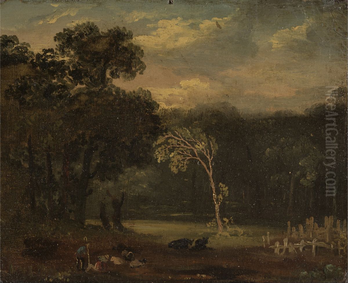 Sketch from Nature in Sion Park Oil Painting by Samuel Palmer