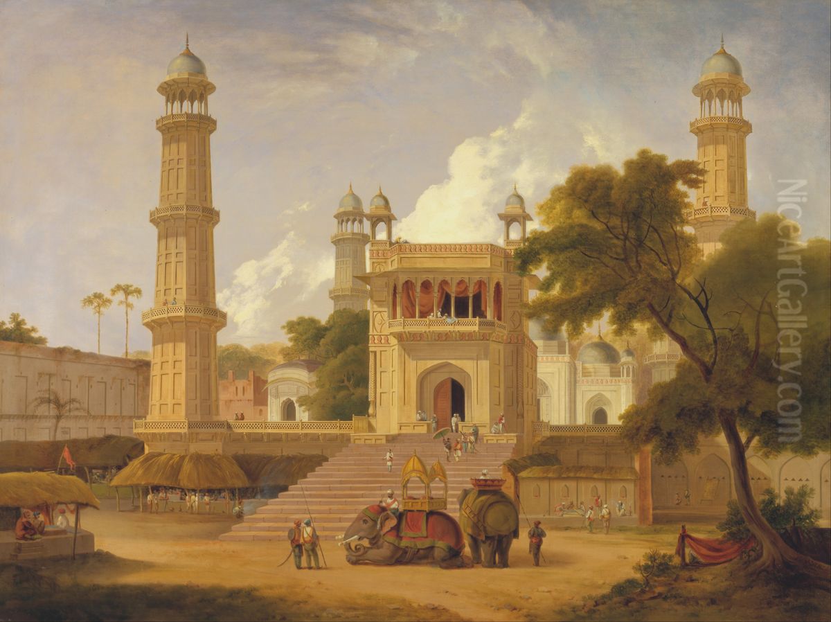 Indian Temple, Said to Be the Mosque of Abo-ul-Nabi, Muttra Oil Painting by Thomas Daniell Indian Temple, Said to Be the Mosque of Abo-ul-Nabi, Muttra Oil Painting by Thomas Daniell