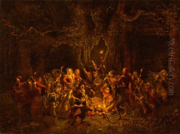 Herne's Oak from 'The Merry Wives of Windsor,' V, v Oil Painting by George Cruikshank I