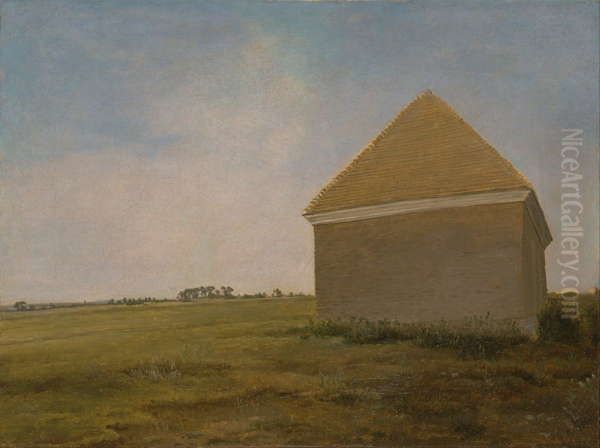 Newmarket Heath, with a Rubbing-down House Oil Painting by George Stubbs