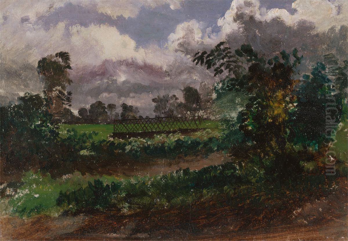 A View across the Artist's Garden from his House at Exmouth, Devonshire Oil Painting by Francis Danby