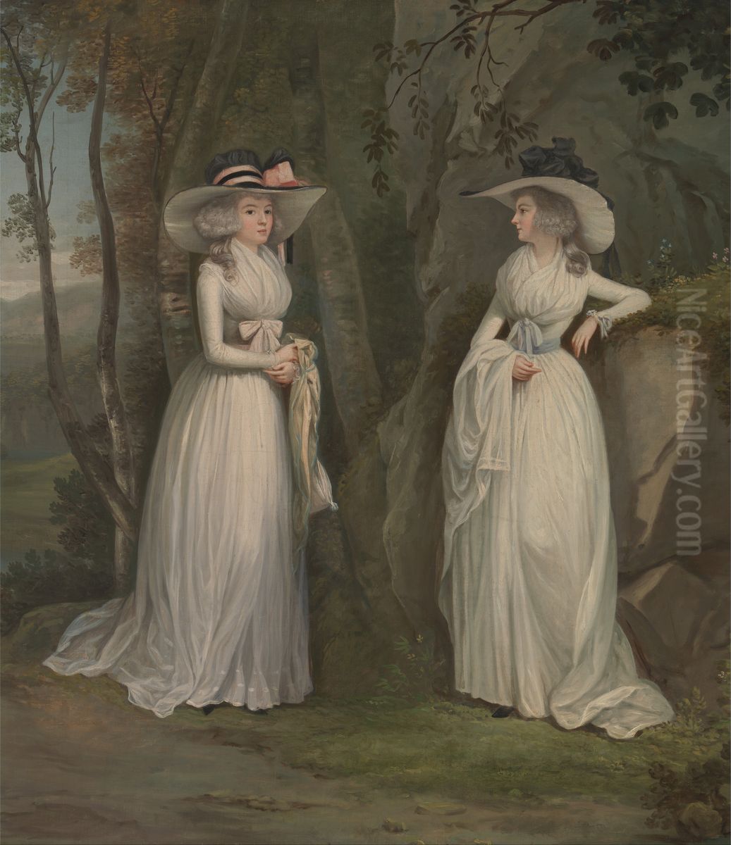 Eleanor and Margaret Ross Oil Painting by Alexander Nasmyth