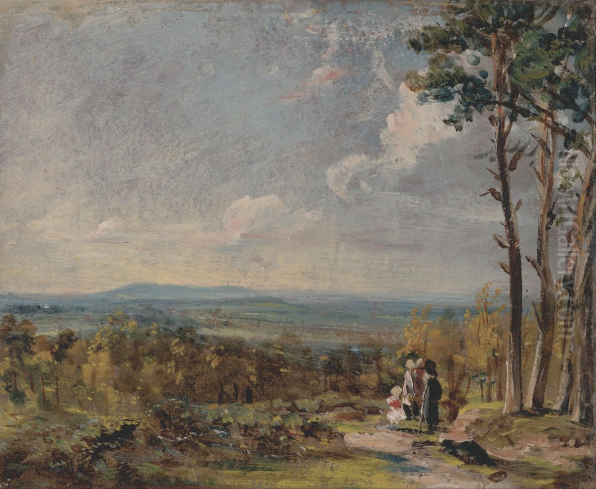 Hampstead Heath Looking Towards Harrow Oil Painting by John Constable