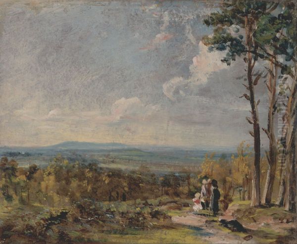 Hampstead Heath Looking Towards Harrow Oil Painting by John Constable