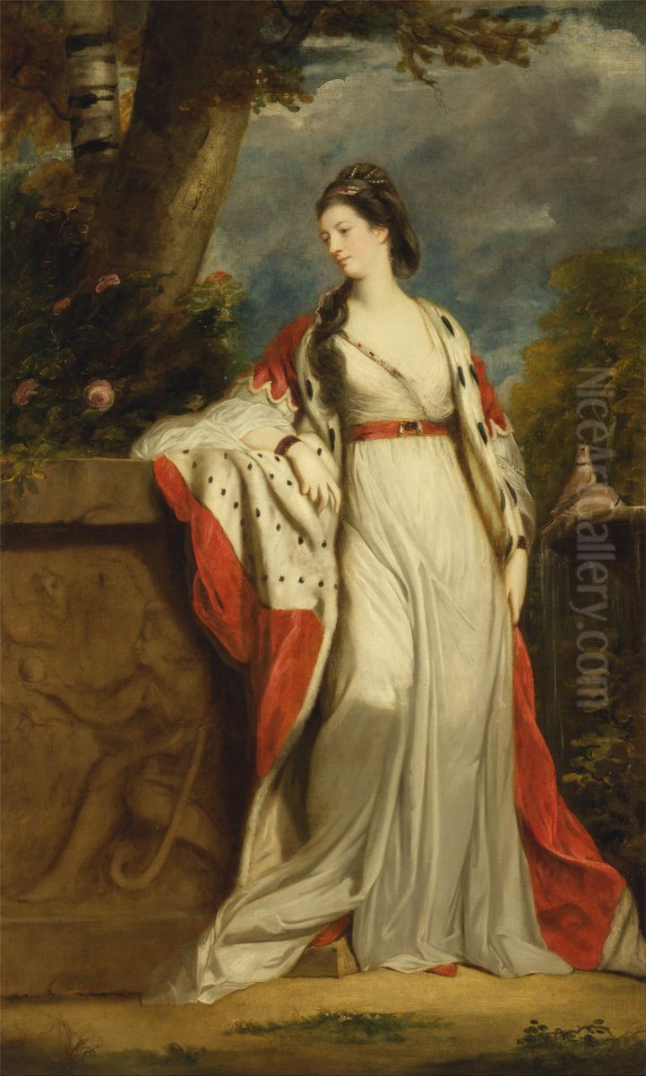 Elizabeth Gunning, Duchess of Hamilton and Argyll Oil Painting by Of Sir Joshua Reynolds