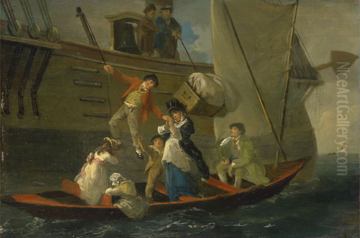 A Married Sailor's Adieu Oil Painting by Julius Caesar Ibbetson