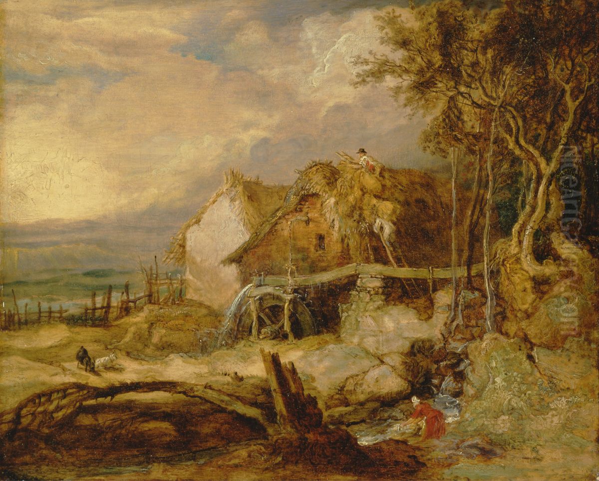 An Overshot Mill Oil Painting by James Ward