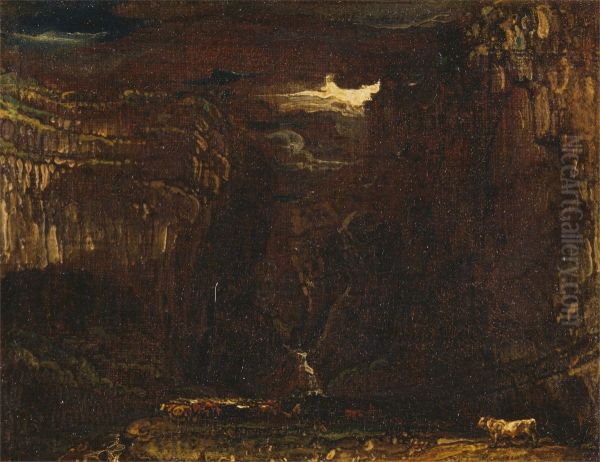 Sketch for 'Gordale Scar' Oil Painting by James Ward