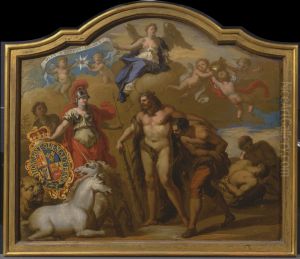 Allegory of the Power of Great Britain by Land, design for a decorative panel for George I's ceremonial coach