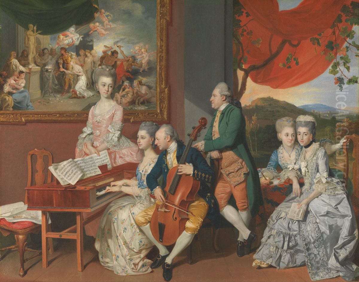 The Gore Family with George, 3rd Earl Cowper Oil Painting by Johann Zoffany