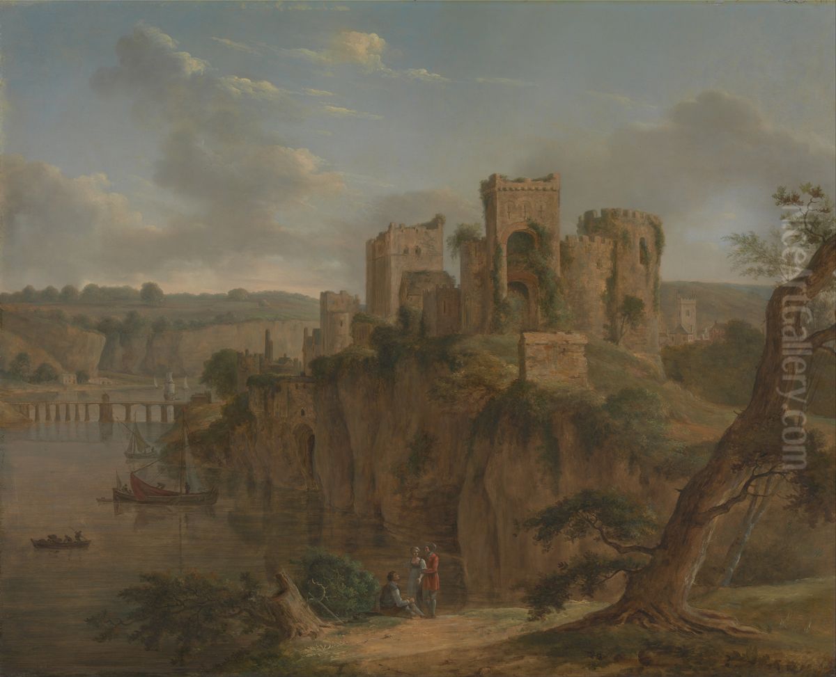 Chepstow Castle Oil Painting by Hendrik-Frans De Cort
