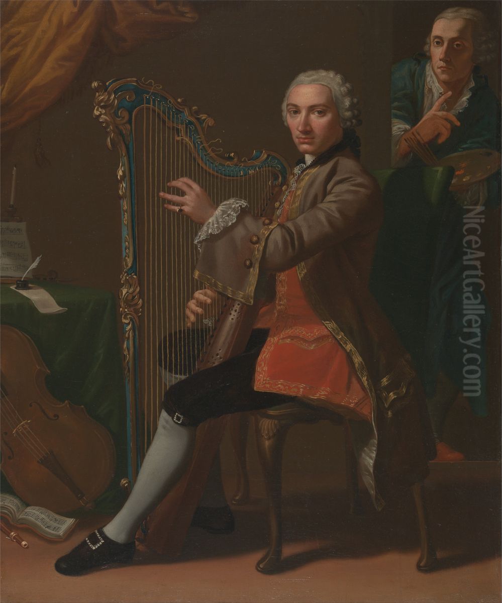 Cristiano Giuseppe Lidarti and Giovanni Battista Tempesti Oil Painting by Nathaniel Dance-Holland