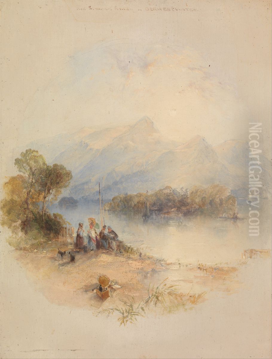The Summer Bower, Derwent Water Oil Painting by Thomas Creswick