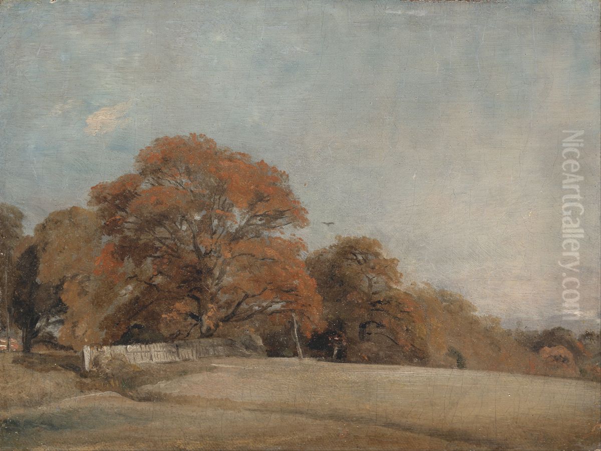 An Autumnal Landscape at East Bergholt Oil Painting by John Constable