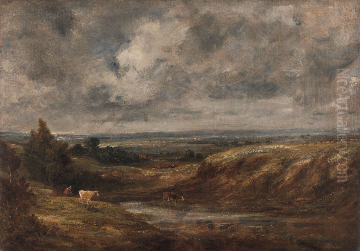 Hampstead Heath Oil Painting by John Constable