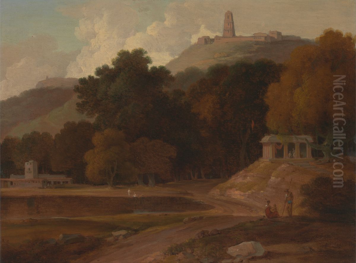 Hilly Landscape in India Oil Painting by Thomas Daniell